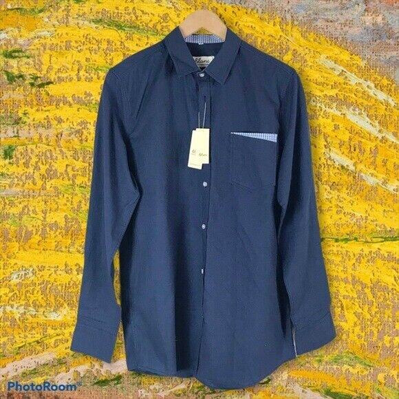Blanc Other - Blanc NWT Men's Medium Blue 100% Cotton Button-Up Shirt Casual Long Sleeves
